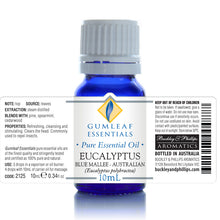 Load image into Gallery viewer, Buckley &amp; Phillips Gumleaf Essential Oil Pure - Eucalyptus Blue Mallee (Eucalyptus polybractea)
