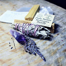 Load image into Gallery viewer, Meditation Smudge Pack - Palo Santo, White Sage &amp; Amethyst Point

