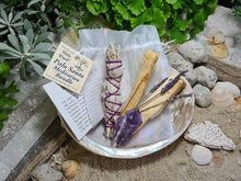 Load image into Gallery viewer, Meditation Smudge Pack - Palo Santo, White Sage &amp; Amethyst Point
