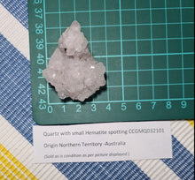 Load image into Gallery viewer, Clear White Quartz Cluster Point with Hematite (1) - (Australian private Collection) Crystal Gem Stone
