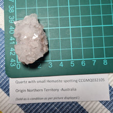 Load image into Gallery viewer, Clear White Quartz Cluster Point with Hematite (5) -  (Australian private Collection) Crystal Gem Stone
